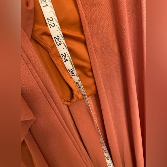 Weissman Balera Dance Costume DOUBLE COWL MESH MAXI DRESS D10454 orange adult SA - Picture 7 of 12